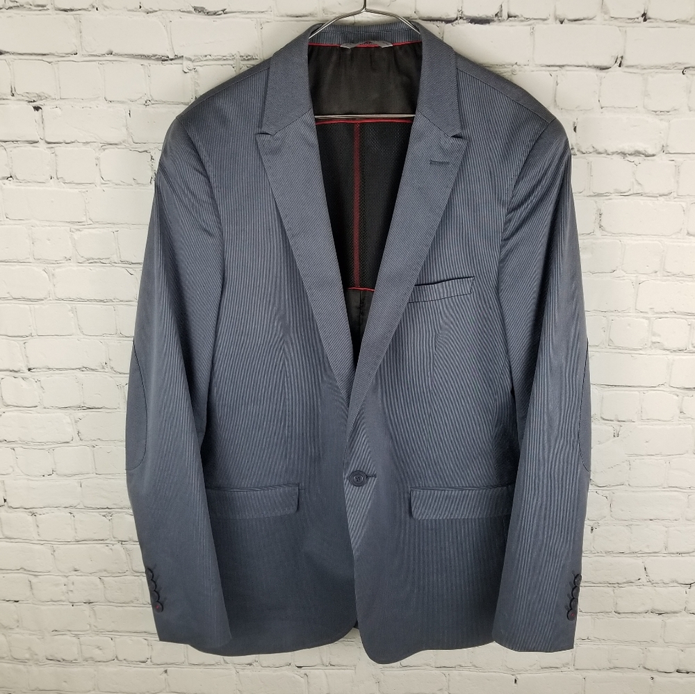 WEST END | single button pinstripe elbow patch stretch blazer